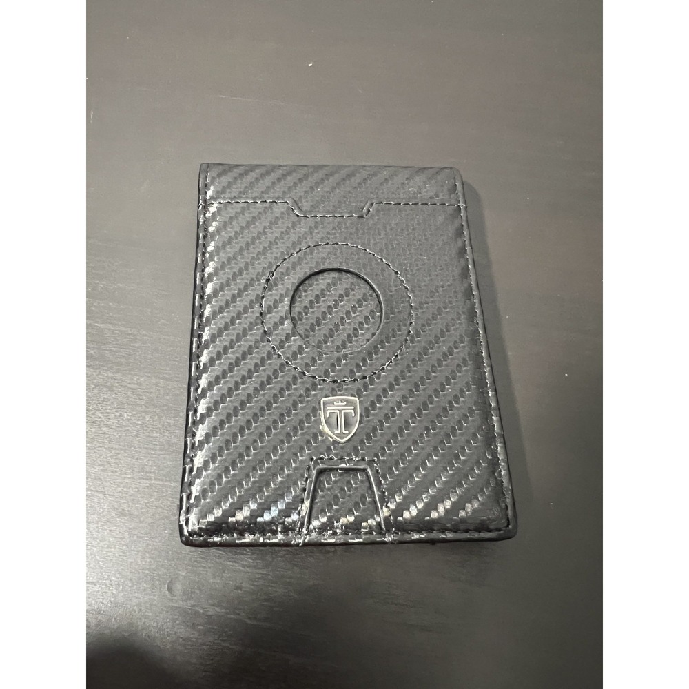 TRAVANDO Carbon Fiber Slim Wallet RFID Blocking Money Clip ID Card Holder‎ Black